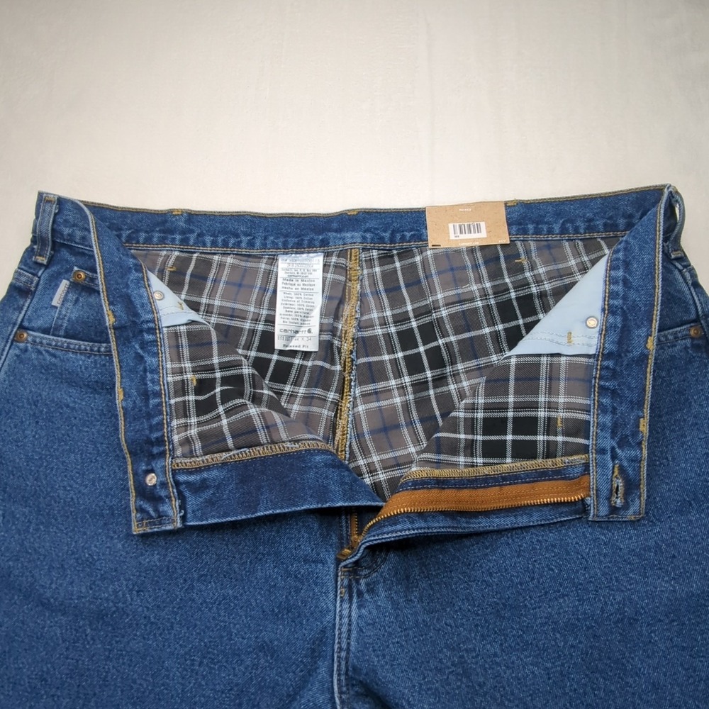 Carhartt B172-DST Men's Relaxed Fit Jeans With Flannel Lining 44 X 34 - Picture 4 of 12